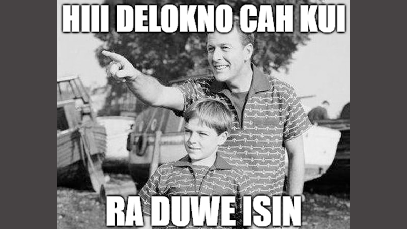 Meme Lucu Bahasa Jawa - Meme Ayah Menunjuk