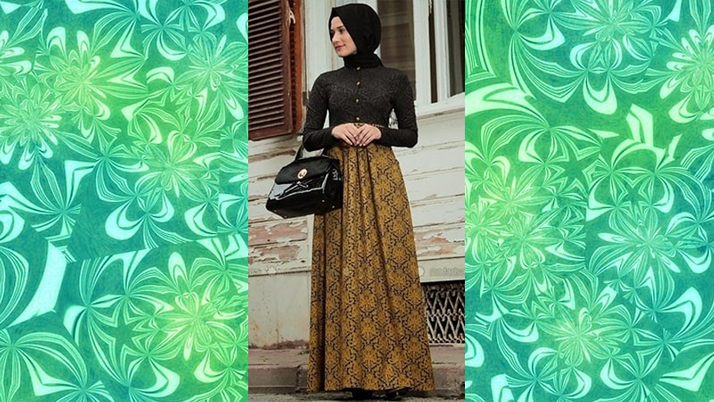 Model Baju Gamis Batik - Kombinasi Brokat