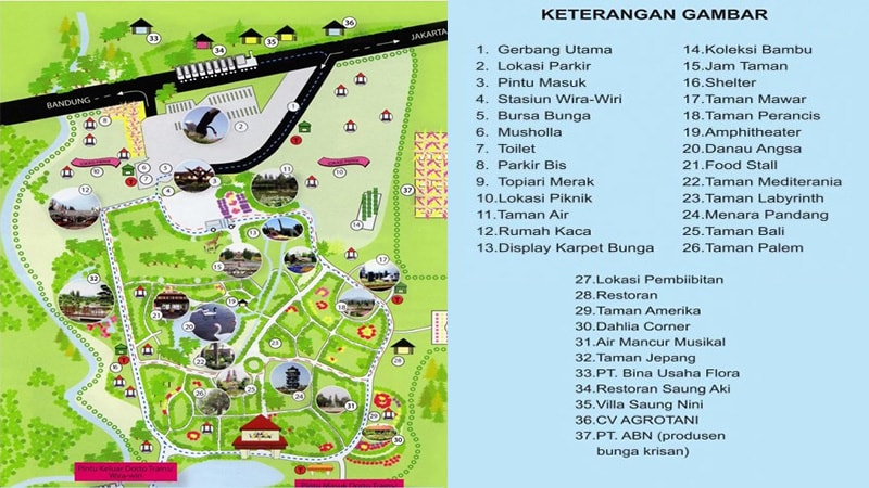 Taman Bunga Nusantara Cianjur - Peta TBN
